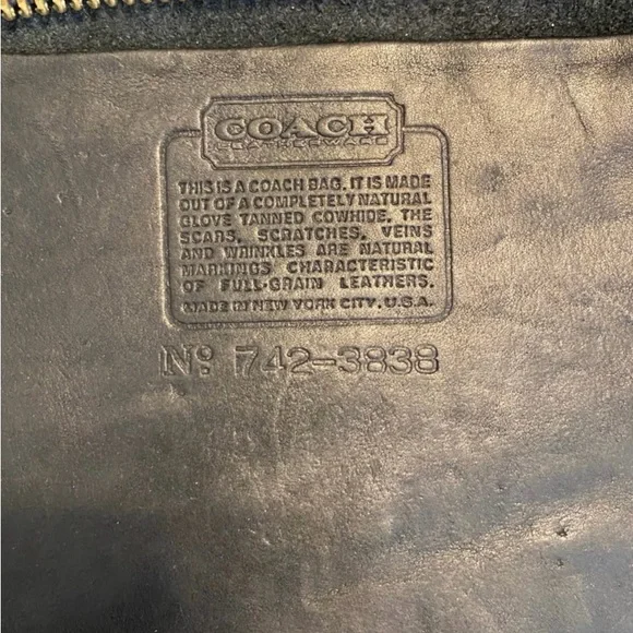 COACH 1980s VINTAGE COWHIDE SLIM SATCHEL/PORTFOLIO. COA PROVIDED - Picture 3 of 13